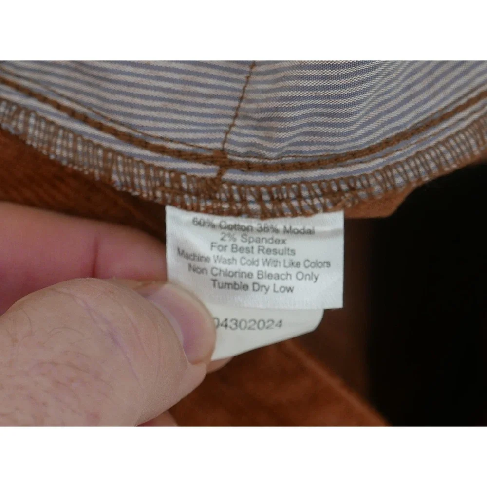 Peter Millar Superior Corduroy Pants Brown 5-Pocket Classic Fit Men's 33x34